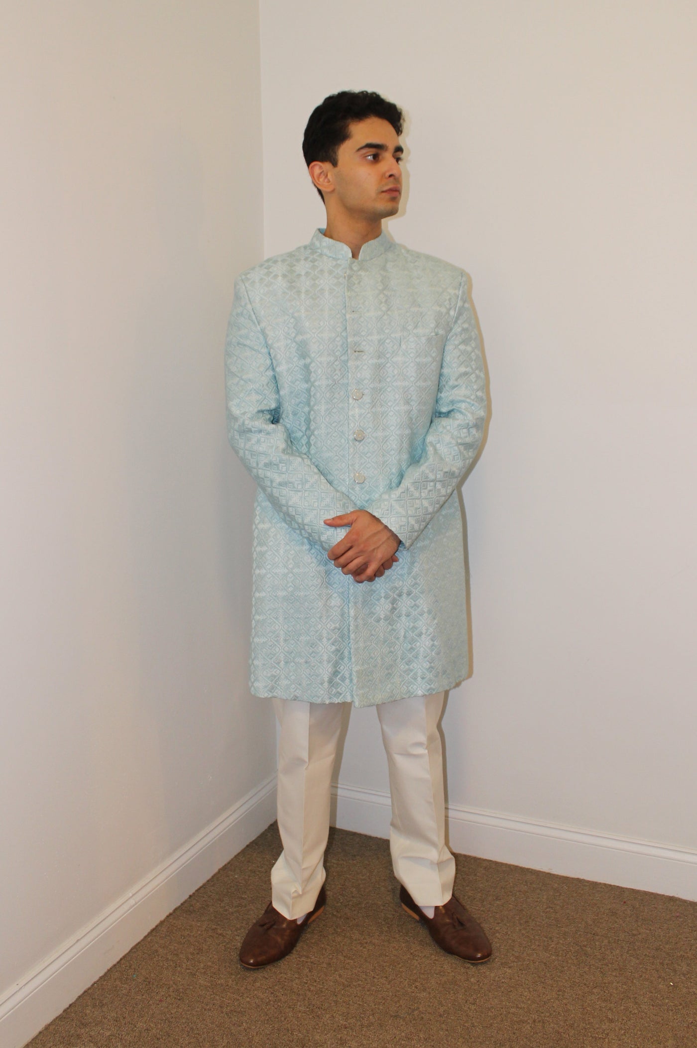 Nasir Sherwani Light Blue (Rental)
