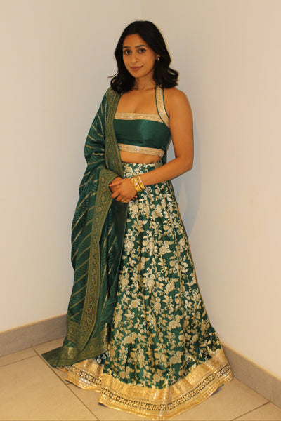 Sravya Lehenga Dark Green - Rental