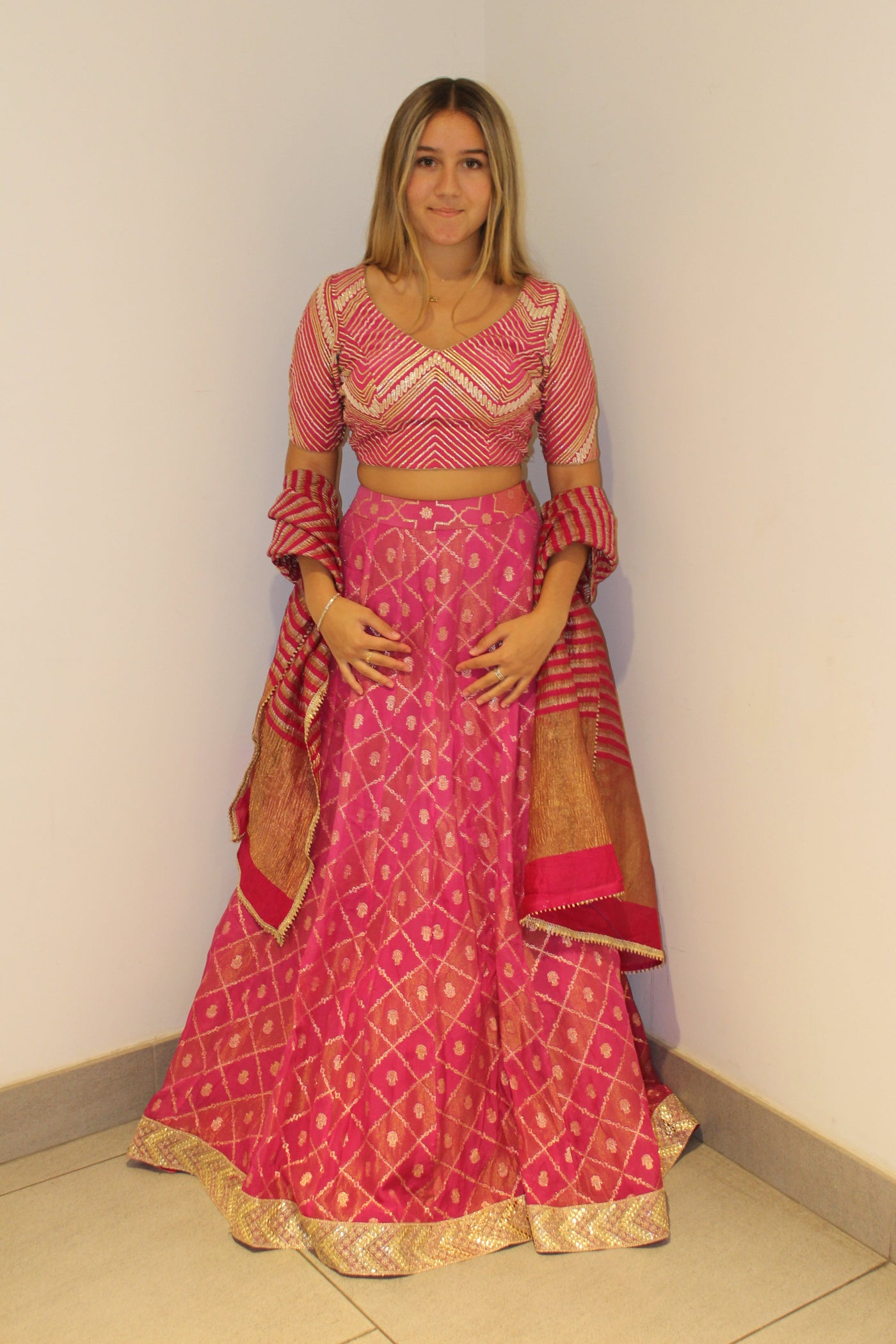 Roshni Lehenga (Sleeved top)- Rental