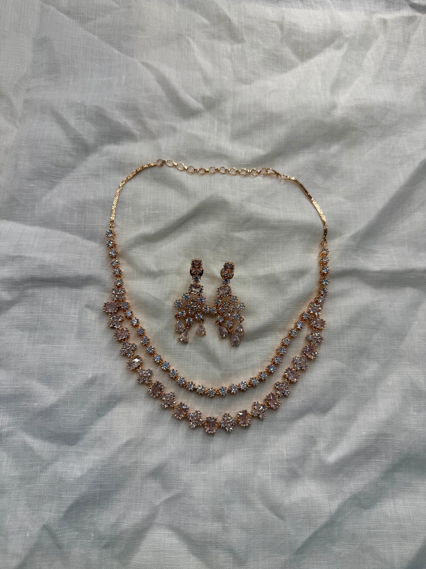 Double Rose Necklace with Earrings - Rental