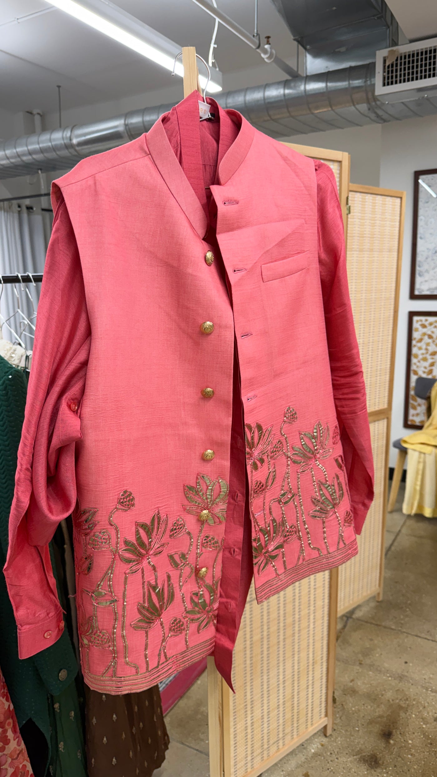 Coral shirt and vest