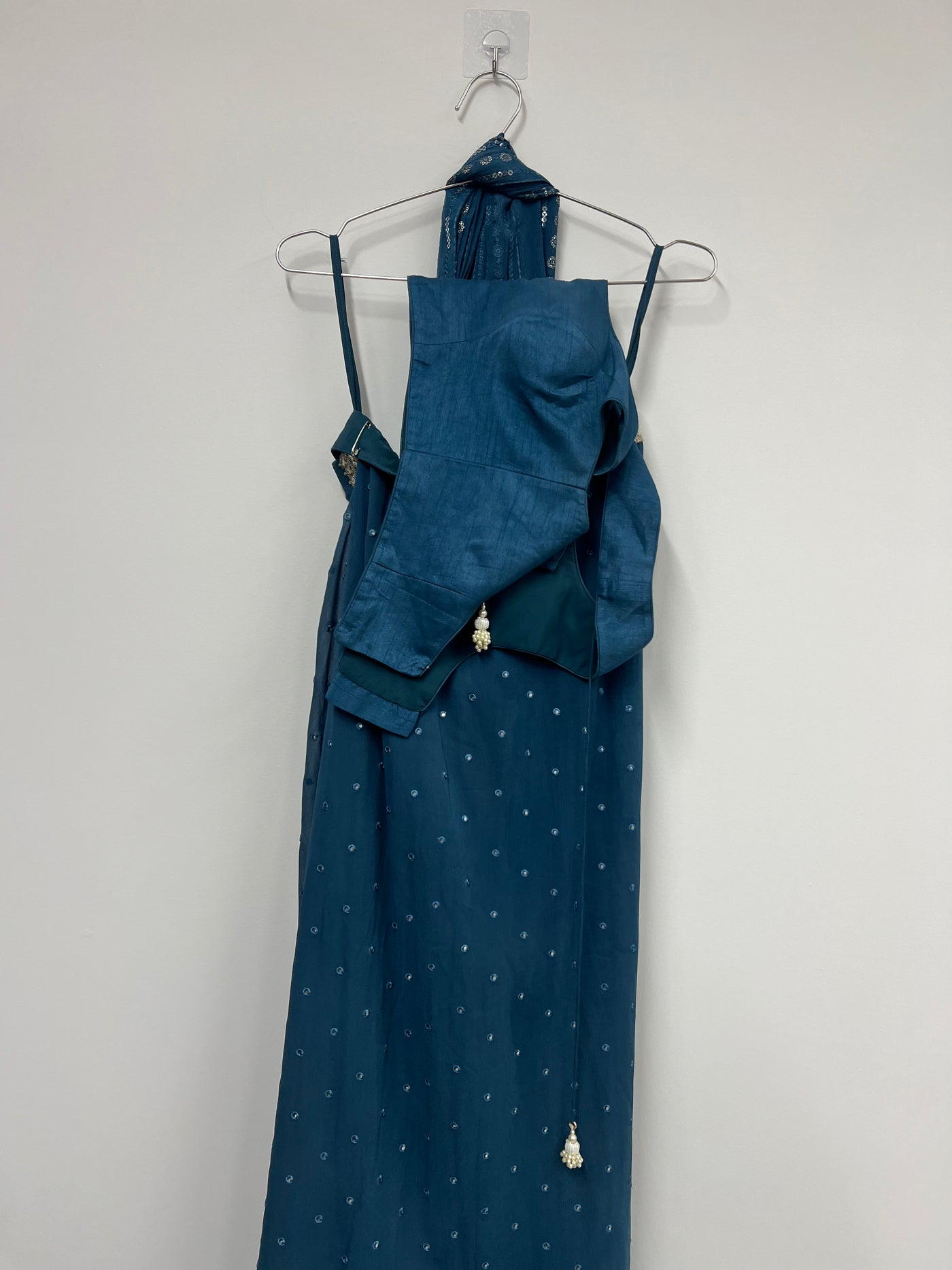 Manisha Blue pre-stitch saree (Rental)