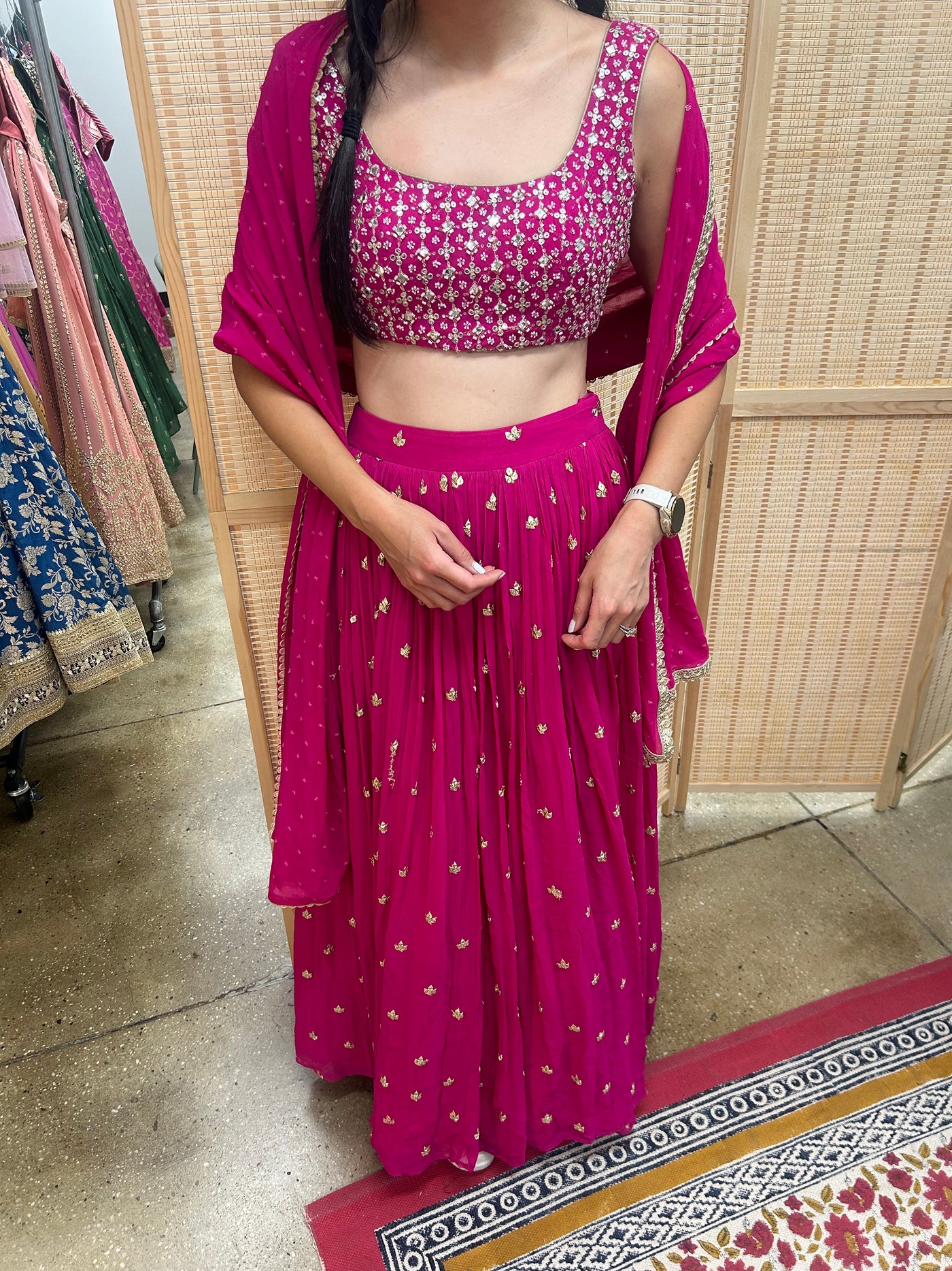 Jaya Lehenga (Hot Pink) - Rental