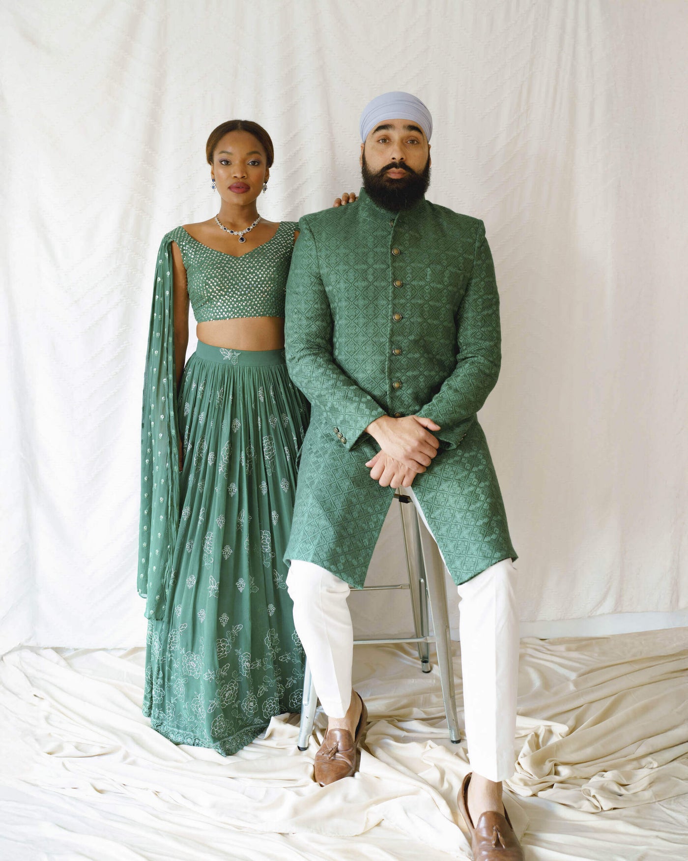 Toofani II (green) Lehenga - Rental