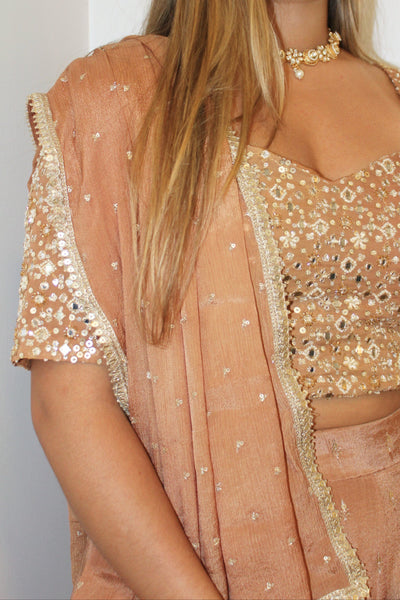 Jaya Lehenga Beige (sleeves) - Rental