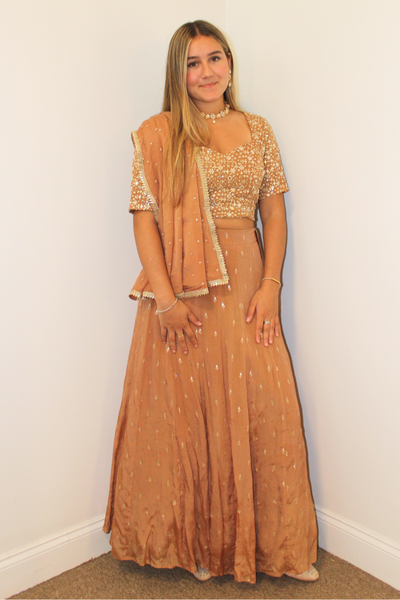 Jaya Lehenga Beige (sleeves) - Rental