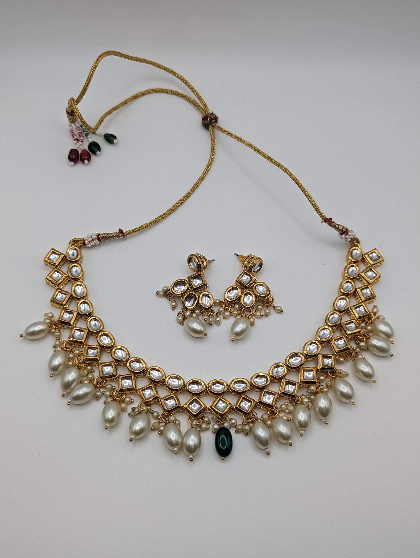 Necklace with Green Drop Set - Rental