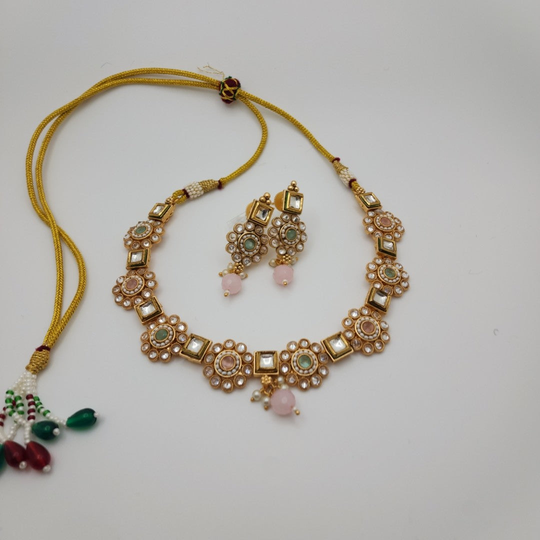 Pink and Green Choker Set - Rental