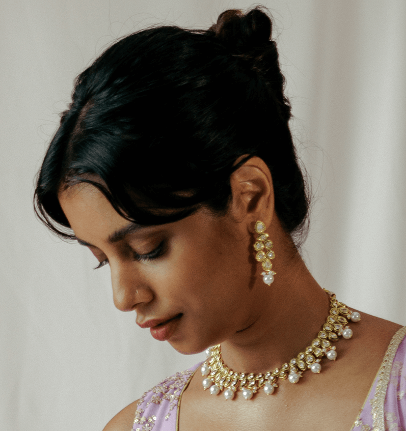 Stone Necklace & Earrings