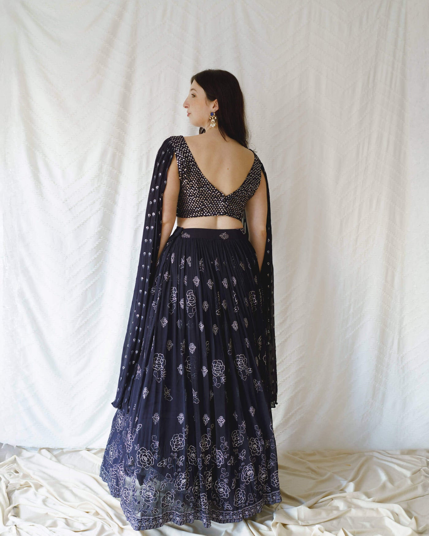 Toofani II (Navy Blue) Lehenga - Rental