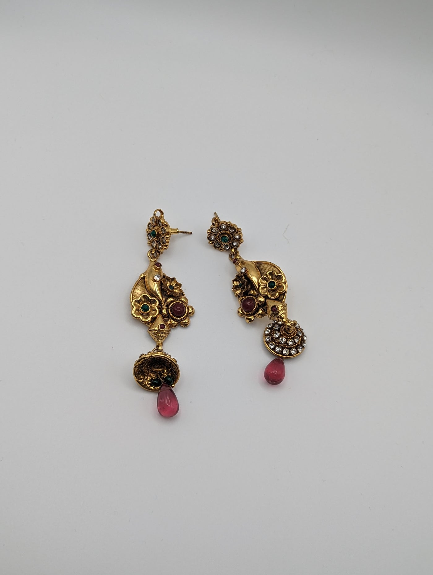 Peacock gold earrings - Rental